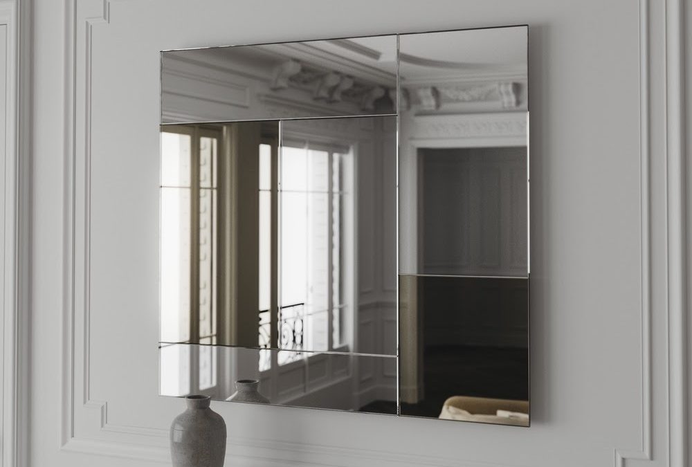 7 panel mixed  tinted mirrors creating a subtle  but stunning mirror