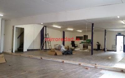 Wall of mirrors for the hot yoga studios in Northern cross Dublin.