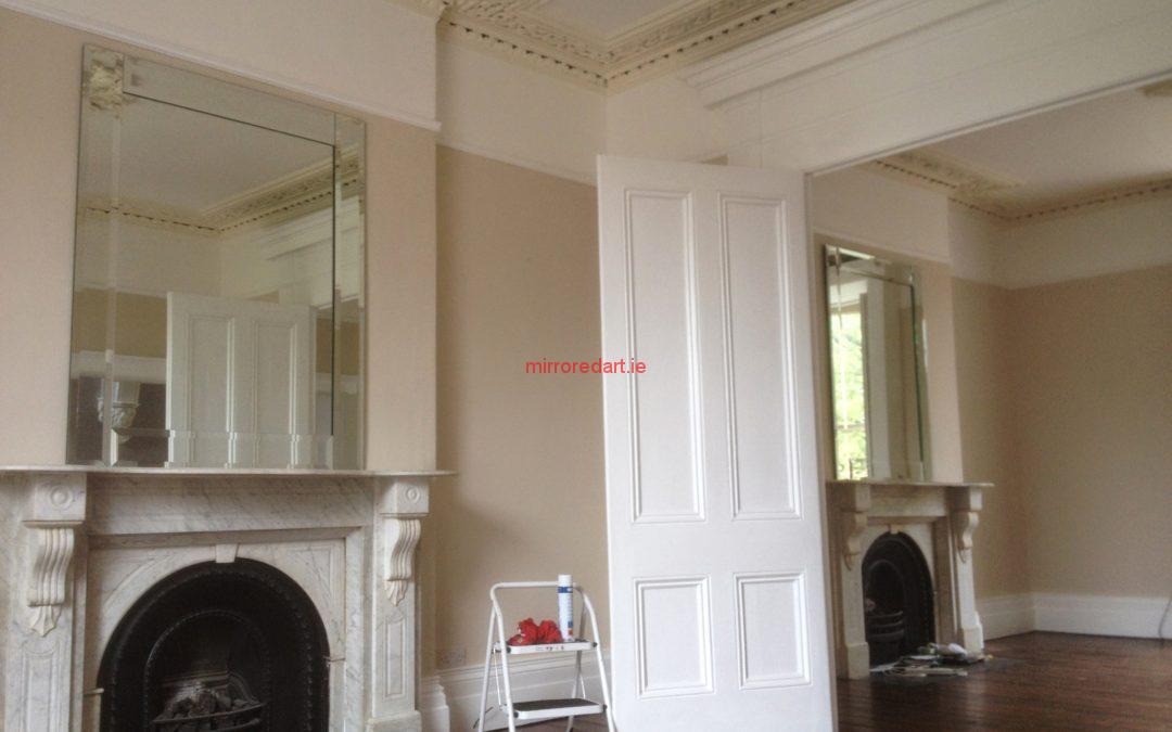 Two matching bevelled framed mirrors for a house in Kenilworth square  Rathmines  Dublin.
