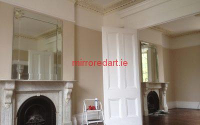 Two matching bevelled framed mirrors for a house in Kenilworth square Rathmines Dublin.