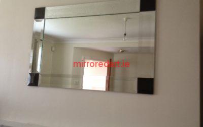 Bevelled framed mirror with bevelled black mirror corners Knocklyon Dublin
