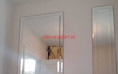 A double bevelled mirror set for downstairs toilet in a house in Landsowne D4 we completed a while back.