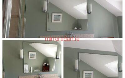 A  lovely ensuite bevelled mirror with a de-mister/ heat pad we fitted today in Avoca Road Blackrock.