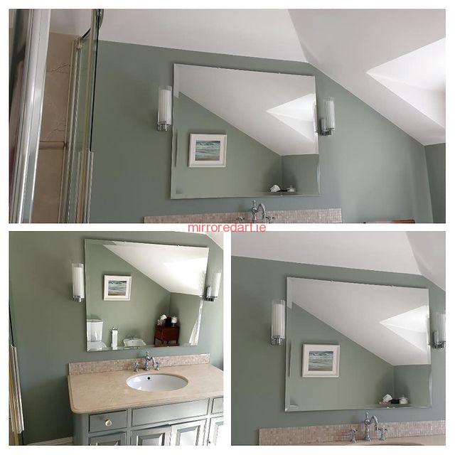 A  lovely ensuite bevelled mirror with a de-mister/ heat pad we fitted today in Avoca Road Blackrock.