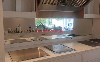 A mirrored splashback we completed for venturadesign in a fabulous private project in Castleknock Dublin.  Amazing how much light and space can be created by a mirror.