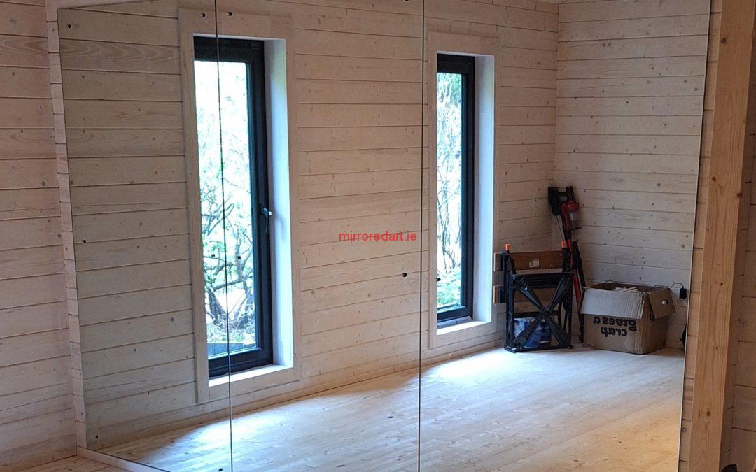 Three 2 metre mirrors almost to the floor for a private gym in Straffen, Co. Kildare